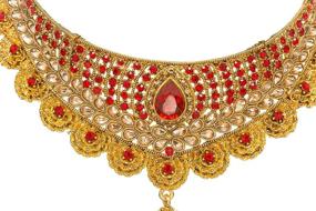 img 3 attached to Bindhani Bollywood Wedding Necklace Earrings Women's Jewelry