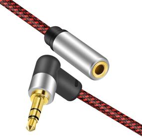 img 3 attached to ➡️ High-Quality 25Ft 3.5mm Extension Cable: vefsdup Right Angle Male to Female Stereo Audio Adapter, Gold Plated - Compatible with iPhone, iPad, Smartphones, Tablets, Media Players