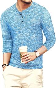 img 1 attached to 👕 Stay Trendy with YTD Casual Henley Fashion T Shirt: Men's Clothing and Shirts for Every Occasion