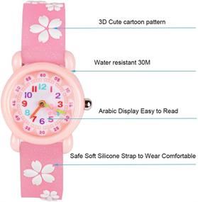 img 2 attached to Venhoo Kids Watches - 3D Cute Cartoon, Waterproof Silicone Children Toddler Wrist Watch Time Teacher, Birthday Gifts for Girls Ages 3-10, Little Child, Pink Sakura, SEO