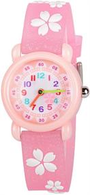 img 4 attached to Venhoo Kids Watches - 3D Cute Cartoon, Waterproof Silicone Children Toddler Wrist Watch Time Teacher, Birthday Gifts for Girls Ages 3-10, Little Child, Pink Sakura, SEO