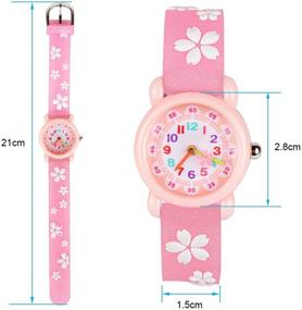 img 3 attached to Venhoo Kids Watches - 3D Cute Cartoon, Waterproof Silicone Children Toddler Wrist Watch Time Teacher, Birthday Gifts for Girls Ages 3-10, Little Child, Pink Sakura, SEO