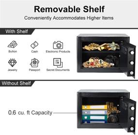 img 2 attached to 🔒 WASJOYE Security Safe Cash Box with Double Digital Keypad & Key Lock - Ideal for Home, Business, Office, Hotel - 13.78 x 9.85 x 9.85 Inch - Protect Money, Documents, Jewelry, Passport, and More