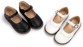img 3 attached to 👑 BeBiGoi Toddler Little Princess Uniform Girls' Flat Shoes