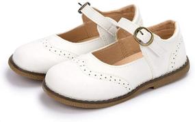 img 1 attached to 👑 BeBiGoi Toddler Little Princess Uniform Girls' Flat Shoes