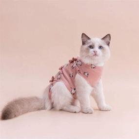img 1 attached to 🐱 PUMYPOREITY Cat Surgical Recovery Suit - Elastic E-Collar Alternative, Professional Bandage Shirt Costume for Neutered Kittens, Abdominal Wound Healing, Skin Damage & Weaning