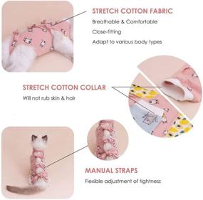 img 3 attached to 🐱 PUMYPOREITY Cat Surgical Recovery Suit - Elastic E-Collar Alternative, Professional Bandage Shirt Costume for Neutered Kittens, Abdominal Wound Healing, Skin Damage & Weaning