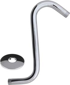 img 2 attached to 🚿 10 Inch Chrome Shower Head Extension Arm with Flange: Enhance Your Shower Experience with an 'S'-Shaped Riser Extension Pipe