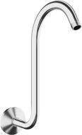 🚿 10 inch chrome shower head extension arm with flange: enhance your shower experience with an 's'-shaped riser extension pipe logo