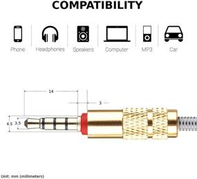 img 1 attached to 🔌 Набор из 2-х аудиокабелей Lilware Metal Braided 3.5 мм - металлические позолоченные разъемы, 3.5 мм на 3.5 мм, 2.6 фута (80 см) аудио AUX-кабель черного цвета