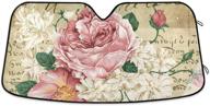 revive your ride with vintage rose floral car windshield sunshade - foldable & reflective uv blocking car window shade logo