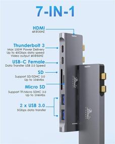 img 3 attached to Premium USB C Hub Adapter for MacBook Pro and Air – Thunderbolt 3, 5K 60HZ, 4K HDMI, 100W PD, 2 USB 3.0, SD TF Card Readers – 2020-2016 Models