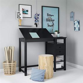 img 3 attached to 🎨 Dorel Living Drafting and Craft Counter Height Desk: Perfect Black Beauty for Crafters and Artists