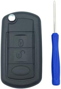 img 4 attached to 🔑 Range Rover Sport Land Rover Discovery LR3 Keyless Entry Remote Car Key Fob Cover - Stylish Flip Auto Key Case Shell with 3 Buttons