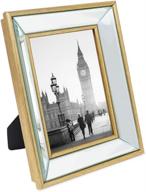 🖼️ gold beveled mirror picture frame - isaac jacobs 5x7 - classic mirrored frame with deep slanted angle for wall décor display, photo gallery, and wall art логотип