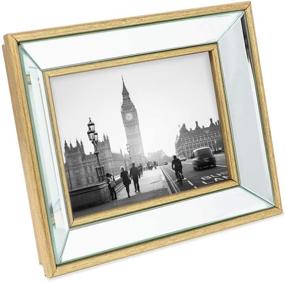 img 2 attached to 🖼️ Gold Beveled Mirror Picture Frame - Isaac Jacobs 5x7 - Classic Mirrored Frame with Deep Slanted Angle for Wall Décor Display, Photo Gallery, and Wall Art