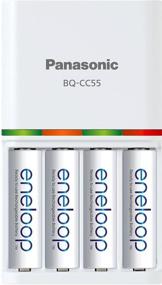 img 3 attached to 🔋 Panasonic K-KJ55MCA4BA: Мощное быстрое зарядное устройство на 3 часа с 4-мя АА перезаряжаемыми батареями eneloop, белого цвета.