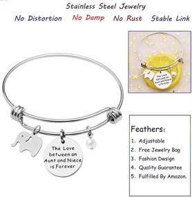 img 3 attached to 🐘 Aunt Niece Bangle Bracelets: Unbreakable Love with Lucky Elephant Pearl