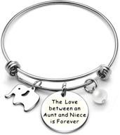 🐘 aunt niece bangle bracelets: unbreakable love with lucky elephant pearl logo