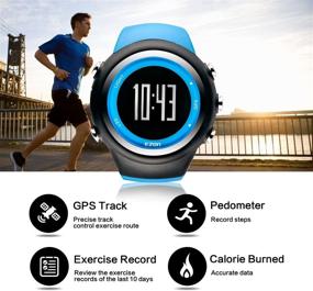 img 3 attached to ⌚ Enhance Your Training with EZON GPS Sport Watch: Pace Speed Distance Wristwatch T031A03 Blue