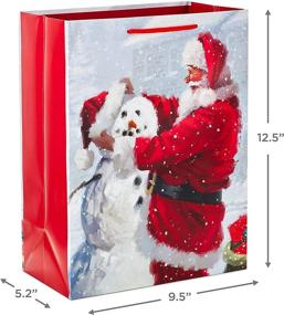 img 2 attached to 🎁 Hallmark 12" Large Christmas Gift Bags with Handles: Pack of 2 - Santa and Merry Designs for Festive Gifting