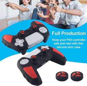 img 1 attached to PS5 Controller Skin Anti-Slip Silicone Grip Cover Protector Rubber Case Set for Playstation 5 Gamepad Joystick with 2 Thumb Grip Caps - Red Black