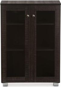 img 4 attached to 🔲 Stylish and Durable Baxton Studio B12-Brown Cabinet: Dark Brown Storage Solution