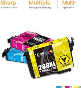 img 2 attached to 🖨️ E-Z Ink (TM) Remanufactured High Yield Ink Cartridge Replacement Set for Epson 288XL 288 XL T288XL - Compatible with Expression Home XP-330, XP-430, XP-340, XP-440 (1 Cyan, 1 Magenta, 1 Yellow, 3 Pack)