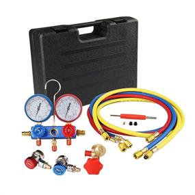 img 4 attached to 🔧 Complete Manifold Gauge Kit - Universal Diagnostic HVAC Air Conditioning Charging Service Set for R134A R404A R22 R410A (Black Case) - Optimal Performance and Convenience