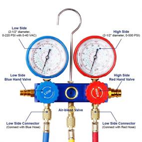 img 1 attached to 🔧 Complete Manifold Gauge Kit - Universal Diagnostic HVAC Air Conditioning Charging Service Set for R134A R404A R22 R410A (Black Case) - Optimal Performance and Convenience