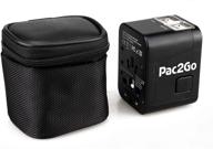 pac2go universal travel adapter with quad usb charger - surge/spike protected all-in-one plug, fast charging usb ports, international power socket for 192 countries - 4xusb logo