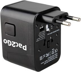 img 1 attached to Pac2Go Universal Travel Adapter with Quad USB Charger - Surge/Spike Protected All-in-One Plug, Fast Charging USB Ports, International Power Socket for 192 Countries - 4XUSB