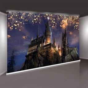 img 1 attached to 🧙 MME Magic Castle Witch Wizard Backdrop 10x7ft - Perfect Photography Background for Sorcerer Party Decoration, Child Kid Portrait, Photo Booth Prop - ZYME0891
