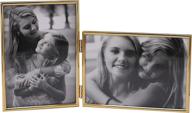 🖼️ enhanced leadex vertical horizontal combo - double 5x7 metal folding picture frames set (1 landscape & 1 portrait) in modern gold finish логотип