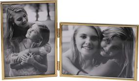 img 4 attached to 🖼️ Enhanced LEADEX Vertical Horizontal Combo - Double 5x7 Metal Folding Picture Frames Set (1 Landscape & 1 Portrait) in Modern Gold Finish