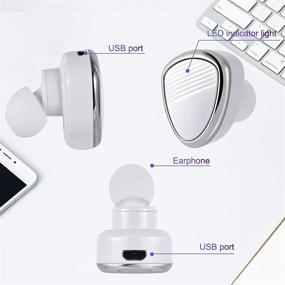 img 3 attached to Компактные беспроводные Bluetooth наушники с микрофоном - повысьте качество беспроводного звука!