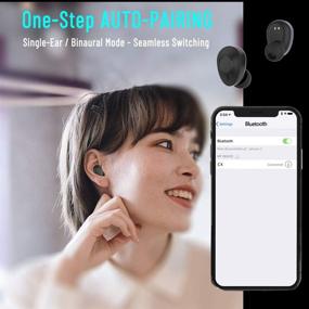 img 3 attached to 🎧 Mucro C3 Bluetooth Headphones - Wireless Earbuds with Mic, Bluetooth 5.0 TWS for Sport Running Gym Outdoors. In-Ear Headset with Charging Case, USB Type-C Port, Easy Pairing, IPX5 Waterproof.