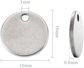 img 2 attached to 🔖 Honbay 50pcs Stainless Steel 10mm Flat Round Blank Stamping Tag Pendants for Jewelry Making