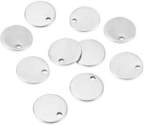 img 3 attached to 🔖 Honbay 50pcs Stainless Steel 10mm Flat Round Blank Stamping Tag Pendants for Jewelry Making