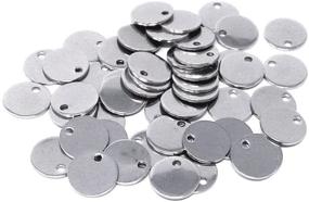 img 4 attached to 🔖 Honbay 50pcs Stainless Steel 10mm Flat Round Blank Stamping Tag Pendants for Jewelry Making