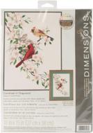 🐦 captivating dimensions: red cardinal in dogwood crewel embroidery kit – 11'' w x 15'' h logo