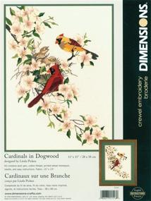 img 1 attached to 🐦 Captivating Dimensions: Red Cardinal in Dogwood Crewel Embroidery Kit – 11'' W x 15'' H