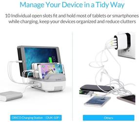 img 2 attached to 🔌 ORICO 120W Charging Station: 10 USB Smart Ports, Temperature Control, Organizer Dock for Devices - Cell Phones, Tablets, and More!