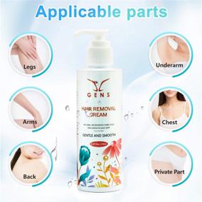 img 3 attached to Painless Hair Removal Cream for Women and Men, Ideal for Body and Private Parts - JC Gens Soothing Depilatory