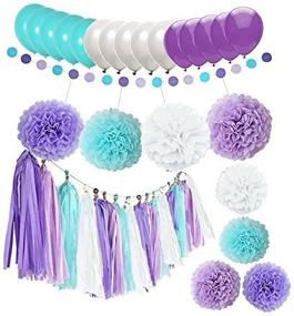 img 2 attached to Decorations Lavender Turquoise Balloons Birthday Event & Party Supplies