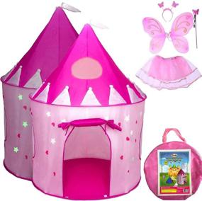 img 4 attached to 👑 Enchanting 5 Piece Princess Castle Butterfly Costume for your Little One!