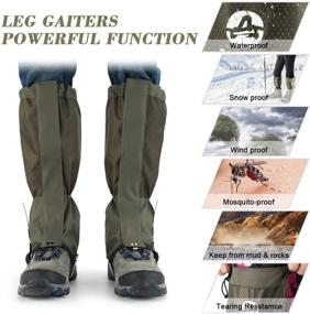 img 1 attached to Waterproof and Adjustable Walking Snow Gaiters - Pasanava Leg Gaiters with TPU 🏔️ Foot Strap for Hiking, Hunting, Backpacking, and Outdoor Activities - Ideal for Men and Women