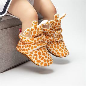 img 2 attached to 👶 Мягкие флисовые ботиночки Babelvit: Теплые детские тапочки на резиновой подошве — идеальная зимняя обувь для младенца, мальчики и девочки, первые шаги