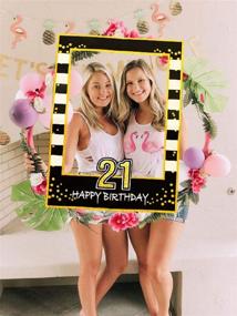 img 3 attached to 🎉 LaVenty Black Gold 21st Birthday Party Photo Booth Props and Photo Frame - Perfect for Capturing Memorable Moments!
