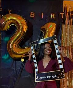 img 2 attached to 🎉 LaVenty Black Gold 21st Birthday Party Photo Booth Props and Photo Frame - Perfect for Capturing Memorable Moments!